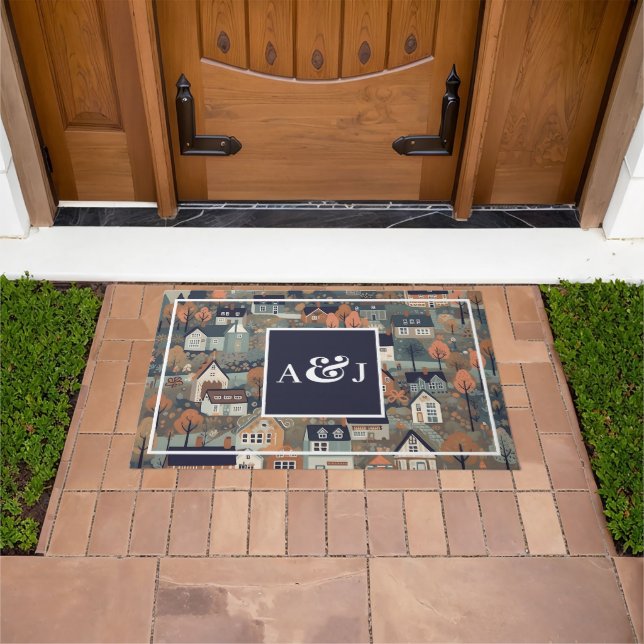 Monogramm des skandinavischen Dorfes Fußmatte (Außenbereich)