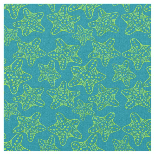 Monogramm des Starfish-Mengen-Muster-| Stoff (Nahaufnahme)