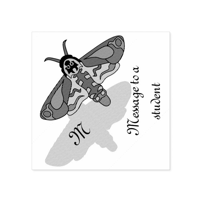 Monogramm des Totenkopfes Gummistempel (Prägung)
