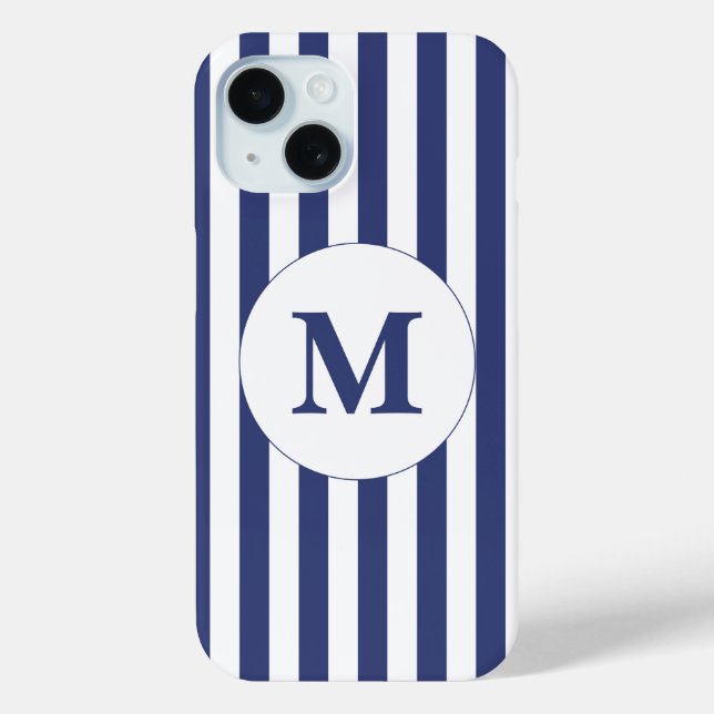 Monogramm des traditionellen dunkelblauen und weiß Case-Mate iPhone hülle (Rückseite)