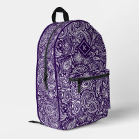 Monogramm des Vintagen Paisley-Musters lila und we