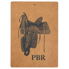 Monogramm des Vintagen Westerns Klemmbrett