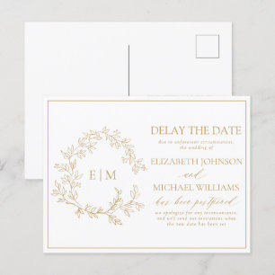 Monogramm des Wappen mit Goldleafy Einladungspostkarte