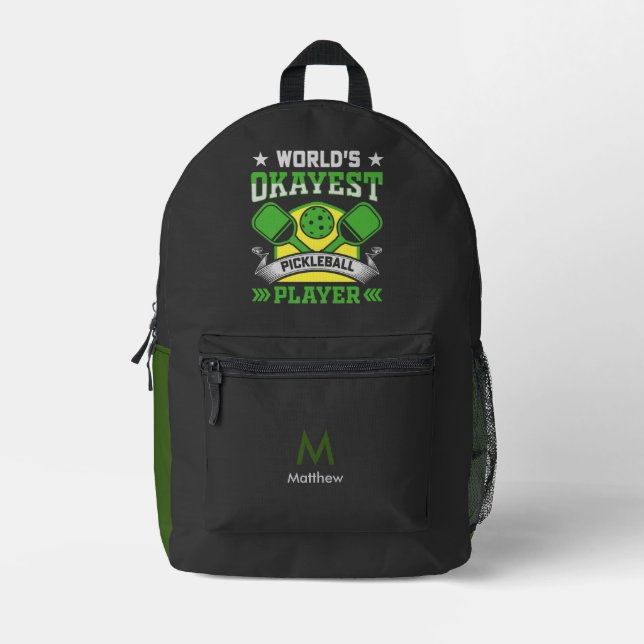 Monogramm des weltbesten Pickleball-Players, Name Bedruckter Rucksack (Vorderseite)