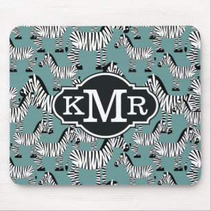 Monogramm des Zebra-Muster- Mousepad