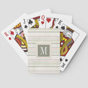 Monogramm   die Freude Aquarell-den Streifen an Spielkarten