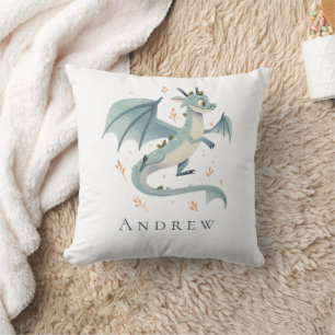 Monogramm-Drache-Jungen-Schlafzimmer-Kinderzimmer Kissen