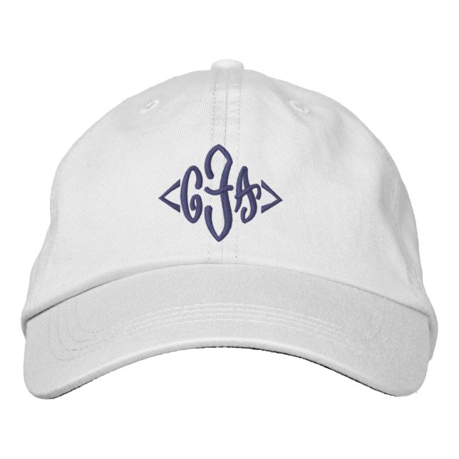 Monogramm: Drei erste Monogramm Bestickte Baseballkappe (Vorderseite)