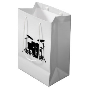 Monogramm Drum Set Silber Mittlere Geschenktüte