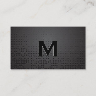 Monogramm   Dunkler metallischer Hintergrund Visitenkarte