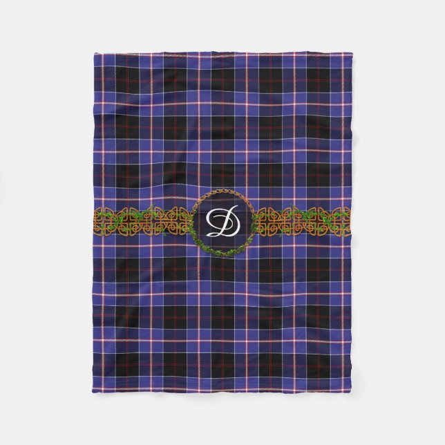 Monogramm Dunlap Tartan Fleecedecke (Vorderseite)