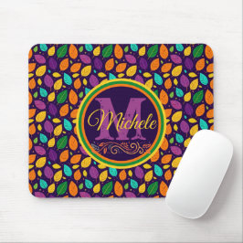 Monogramm dynamische Herbstleaves Mousepad