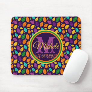 Monogramm dynamische Herbstleaves Mousepad