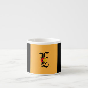 Monogramm E Floral Black Espressotasse