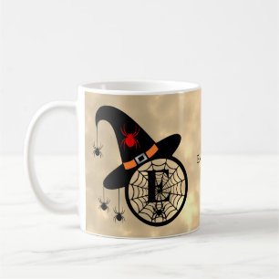 Monogramm E Halloween Himmel Hexe Spinnen Name Kaffeetasse