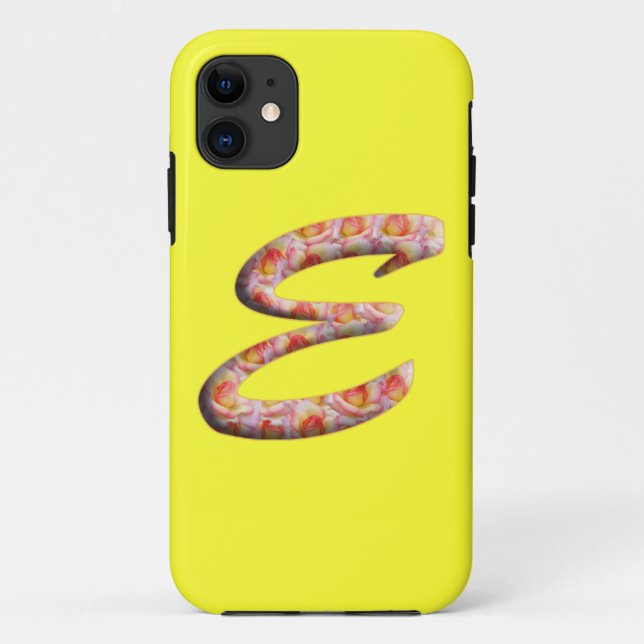 Monogramm E in Rose Muster iPhone 5 Hüllen (Rückseite)