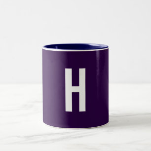 Monogramm Eigenname Initial Minimalistisch Mittern Zweifarbige Tasse