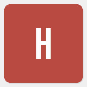 Monogramm Eigenname Initial Minimalistisch Ziegelr Quadratischer Aufkleber
