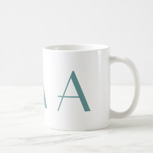 Monogramm eine blaue und weiße moderne kaffeetasse