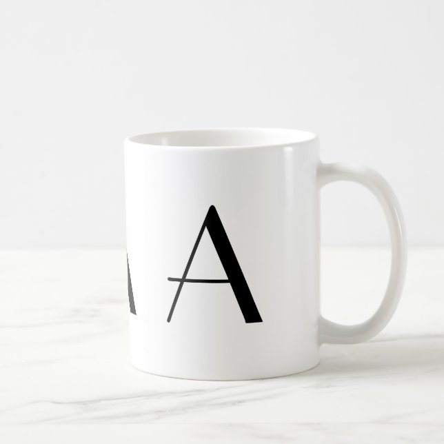 Monogramm eine moderne Kaffee-Schwarzweiss-Tasse Kaffeetasse (Rechts)