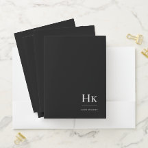 Monogramm Einfach Elegant Schwarzer Personalisiert
