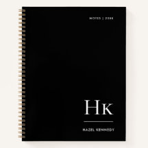 Monogramm Einfach Elegant Schwarzer Personalisiert