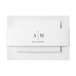 Monogramm Einfache Datum Einfache Minimale Hochzei Einladungsbanderole