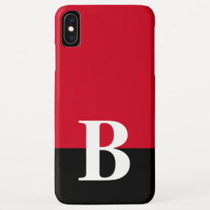 Monogramm Einfache Moderne Rot-Schwarze Monogrammi Case-Mate iPhone Hülle