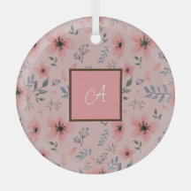 Monogramm Einfache Niedliche rosa Blume Bloom Boho