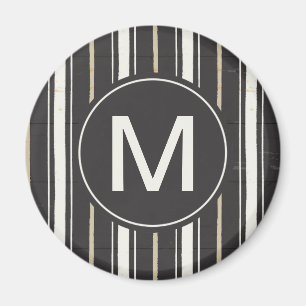 Monogramm Einfache Zeichen Schritt zwei Magnet