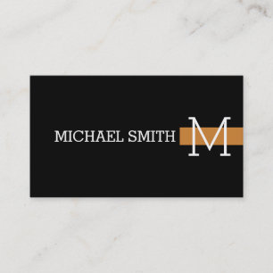 Monogramm einfaches Schwarz modernes Bronze Visitenkarte