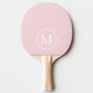 Monogramm einfarbig Pink Whisper Farbe Tischtennis Schläger