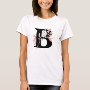 Monogramm Einzelbuchstabe mit rosa floralen Sprenk T-Shirt