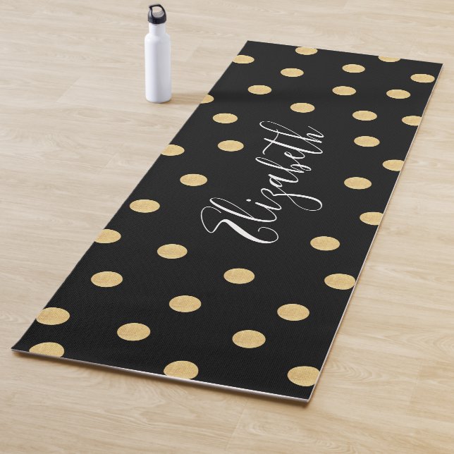 Monogramm Einzigartiger Schwarzer Goldmatte Yogamatte (Beispiel)