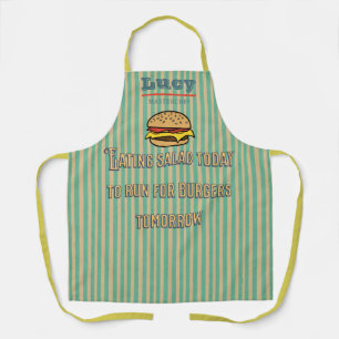 Monogramm einzigartiges Retro Burger Humorere Stre Schürze