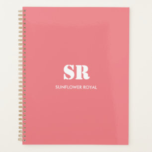 Monogramm Elegant Rosa Minimal Planer