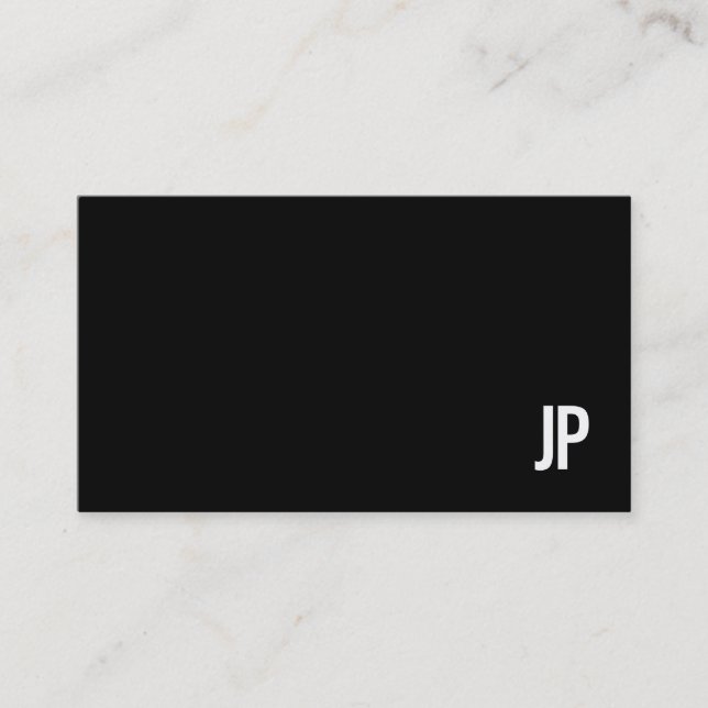Monogramm Elegante Schwarz-weiße Minimalistische V Visitenkarte (Vorderseite)
