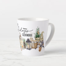 Monogramm Eleganter Aquarellkalligraphie Urlaub