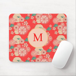 Monogramm Eleganter Blumengarten Mousepad
