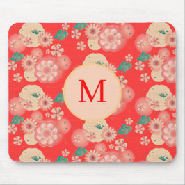 Monogramm Eleganter Blumengarten Mousepad