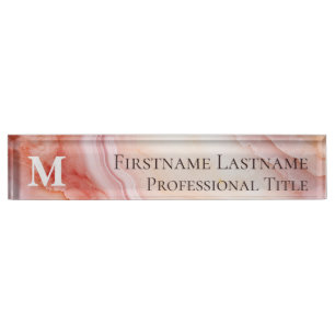 Monogramm Elegantes Marmor Namensplakette