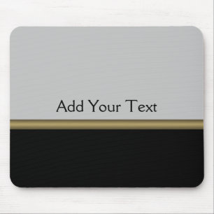 Monogramm-Eleganz im schwarzen grauen Gold Mousepad