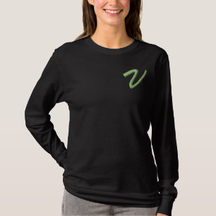 Monogramm Embroidery Letter V Initial Besticktes Langarmshirt