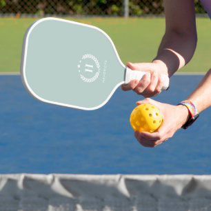 Monogramm Entenei Grün Stilvoll Modern Minimalisti Pickleball Schläger