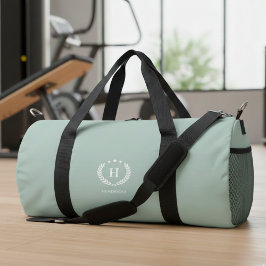 Monogramm Entenei Grün Stylisch Modern Minimalisti Duffle Bag