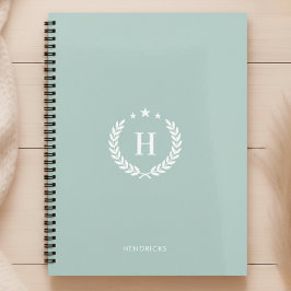 Monogramm Enteneigrün Modern Minimalist Fitness Planer