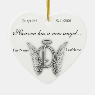 Monogramm-Erinnerungstribut-Verzierung D Keramik Ornament