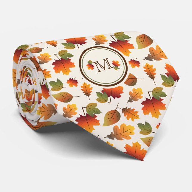 Monogramm-Erntedank der Familie im Herbst/Herbst Krawatte (Gerollt)