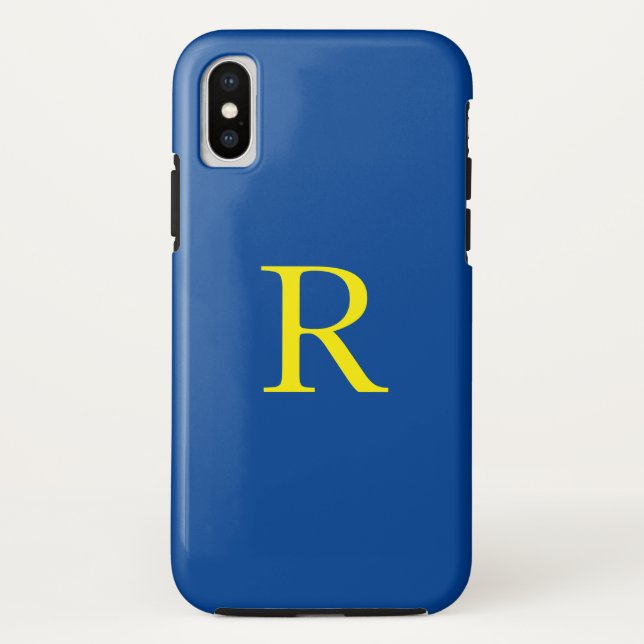 Monogramm Erstblau gelb-farbiges Bright 2020 Case-Mate iPhone Hülle (Rückseite)
