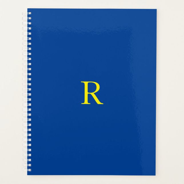 Monogramm Erstblau gelb-farbiges Bright 2020 Planer (Vorderseite)